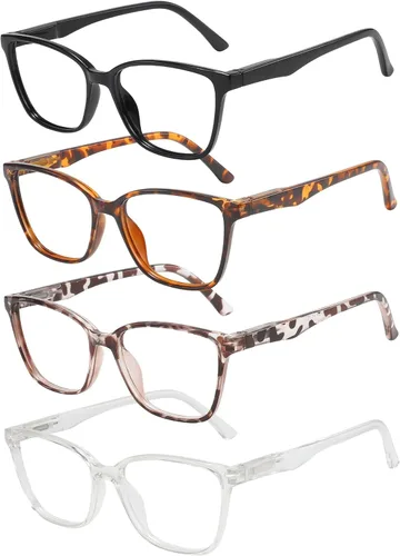 Miniatura 2 de Przene Paquete de 4 lentes de lectura con bloqueo de luz azul, lectores para mujeres y hombres con bisagra de resorte