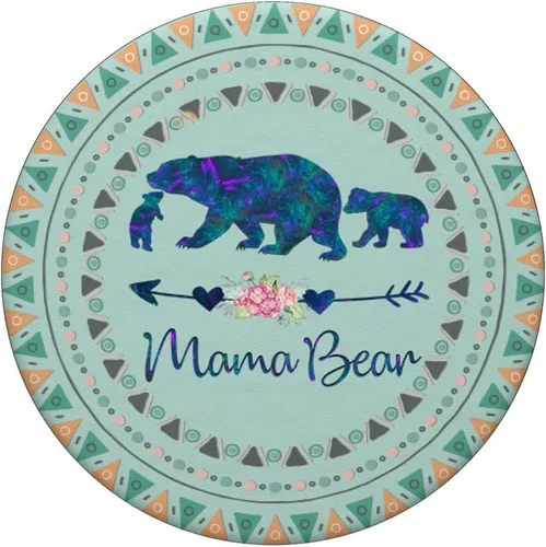 Miniatura 3 de PopSockets PopSockets Swappable PopGrip - Mamá Oso de dos bebés en menta verde