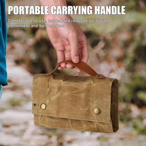 Miniatura 6 de TOBWOLF Kit de especias de camping con 9 tarros, 2 molinillos de sal/pimienta, bolsa de especias portátil, bolsa de almacenamiento de condimentos