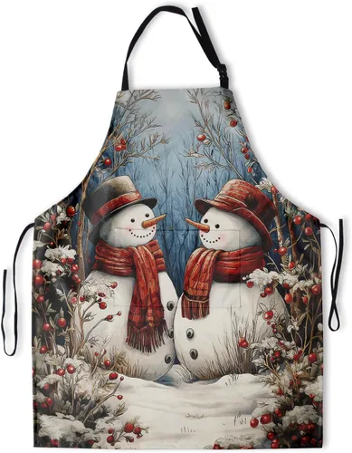 Miniatura 34 de Giwawa Delantal unisex para adultos, impermeable, resistente a las manchas, delantal de cocina con 2 bolsillos para BBQ, parrilla y pintura