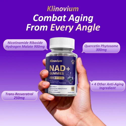 Miniatura 2 de Gomitas NAD con trans-resveratrol, suplemento NAD+ para mujeres y hombres con ribósido de nicotinamida