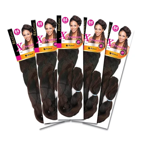 Miniatura 59 de Realistic Trenza original X-Pression 84 pulgadas 100% Kanekalon (paquete de 3, 1) M-61XPRES84