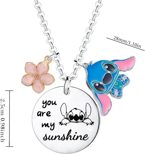Miniatura 2 de Waeceip Collar de puntada, bonito collar de puntada, regalos para niñas, hija, hijo, amigos, regalos You Are My Sunshine Stitch, decoración
