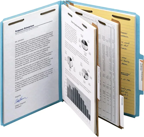 Miniatura 2 de Carpetas de clasificación azules Smead para documentos, tamaño carta, expansión de 2 pulgadas, 2 divisores, tablero prensado duradero para archivos