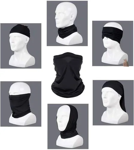 Miniatura 4 de Paquete de 6 mascarillas faciales transpirables, protección UV de verano, polaina de cuello refrescante, ropa facial Negro