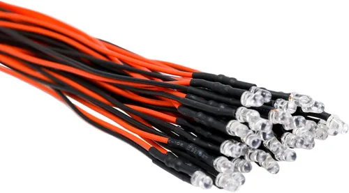 Miniatura 49 de 30 piezas de luces LED UV de 12 voltios, 3 mm, diodo emisor precableado, 20 cm, DC 12 V, lente transparente, luz LED ultravioleta, pequeñas lámparas