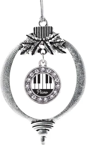 Miniatura 161 de Inspired Silver - Twin One - Adorno festivo de Navidad de plata - Adorno festivo de árbol de Navidad con dije de círculo y circonita cúbica