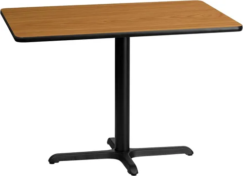 Miniatura 3 de Flash Furniture Mesa rectangular laminada negra de 30 x 42 pulgadas con base de altura de mesa de 23.5 x 29.5 pulgadas