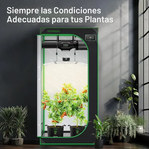 Miniatura 8 de VIVOSUN GIY - Sistema de tienda de cultivo inteligente de 3 x 3, kit de tienda de cultivo integrado con WiFi, con ventilación y circulación