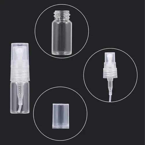 Miniatura 3 de KINBOM 5pcs 0.1 fl oz mini botellas de aerosol, botella de perfume recargable, atomizador de perfume de vidrio fino Mister botella de spray
