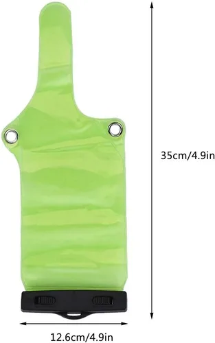 Miniatura 5 de FOSA 2 unids radio bidireccional impermeable caso bolsa portátil equipo electrónico bolsa con cordón para walkie talkie 5R/UV82/BF-888S, verde