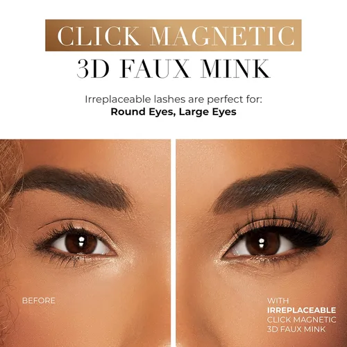 Miniatura 5 de Lilly Lashes Pestañas postizas magnéticas con clic - Pestañas magnéticas falsas de visón sintético irremplazables para un aspecto natural - Pestañas