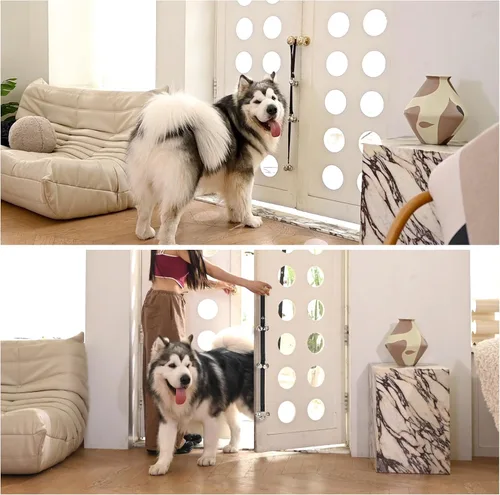Miniatura 9 de Luckyiren Campanas de Perro Actualizadas para Puerta/Entrenamiento de Orinal/Salir al Aire Libre - Campanas para Cachorros Perros Gatito para Negro