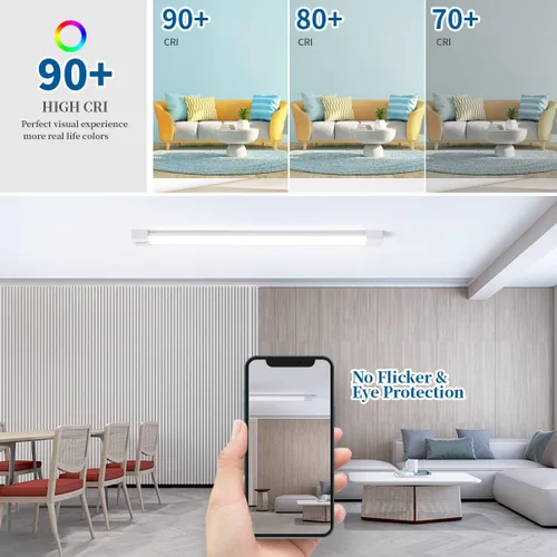 Miniatura 4 de Lámpara LED Utilitaria para Tienda de 2 pies y 4 pies, con enchufe, Luz de Tubo LED enlazable Impermeable Airand, Lámpara para debajo del gabinete