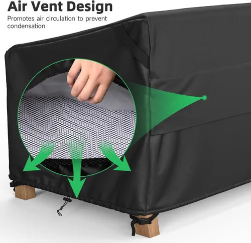 Miniatura 4 de MR.COVER - Funda para sofá biplaza de patio de 2 plazas, impermeable, resistente para muebles de patio, con ventilación de aire y asas, no se