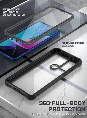 Miniatura 2 de Poetic Guardian - Funda para Motorola Moto G Play (2023), [probada en caídas de grado militar de 20 pies] cubierta híbrida de cuerpo completo a Negro