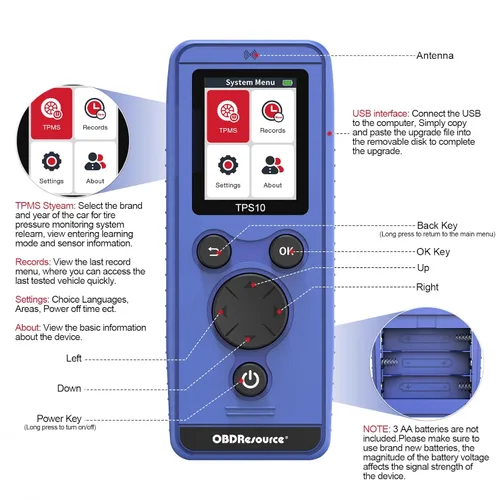 Miniatura 6 de OBDResource TPMS Herramienta de reaprendizaje para sistema de monitoreo de presión de neumáticos automático, activación de sensores, herramienta