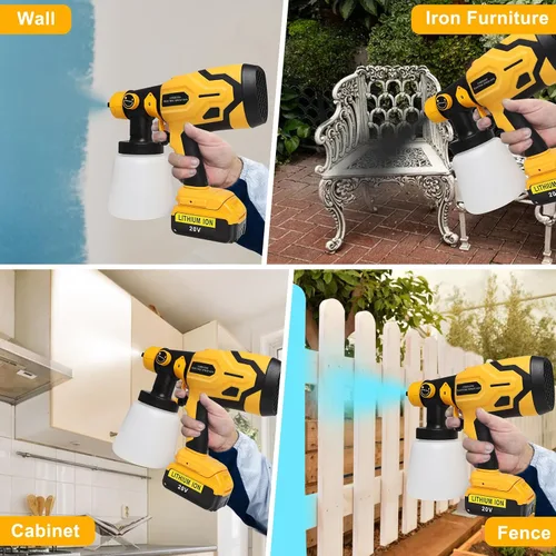 Miniatura 7 de Pulverizador de pintura inalámbrico para batería DEWALT de 20 V máximo, pulverizadores de pintura para interior del hogar, HVLP, eléctrico, sin