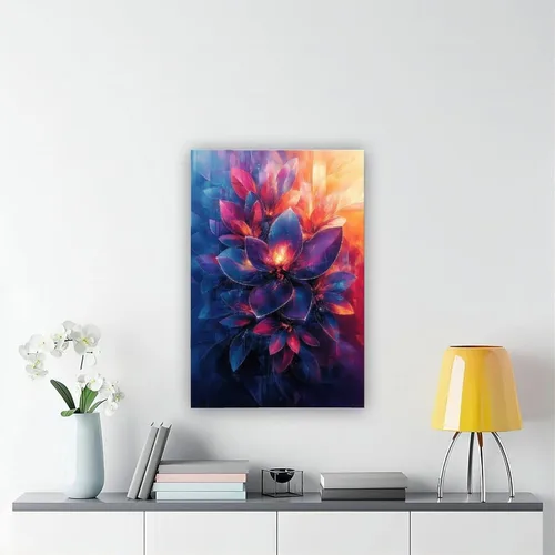 Miniatura 6 de Cyberpunk Inspired Retro Nature Abstract Print – Neon Purple & Sapphire Blue – Unique Modern Wall Art Canvas Poster Wall Art Decor Print Picture Sin