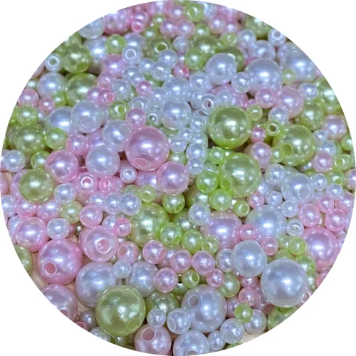 Miniatura 17 de Cuentas de perlas mixtas de 30 a 0.315 in, perlas redondas sueltas de satén, cuentas de plástico para hacer joyas, aretes, pulseras, collares