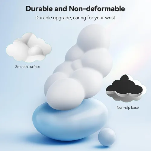 Miniatura 4 de TECKNET Cloud - Juego de reposamuñecas para teclado, reposamuñecas Cloud con base antideslizante, almohadilla de muñeca de cuero PU para teclado