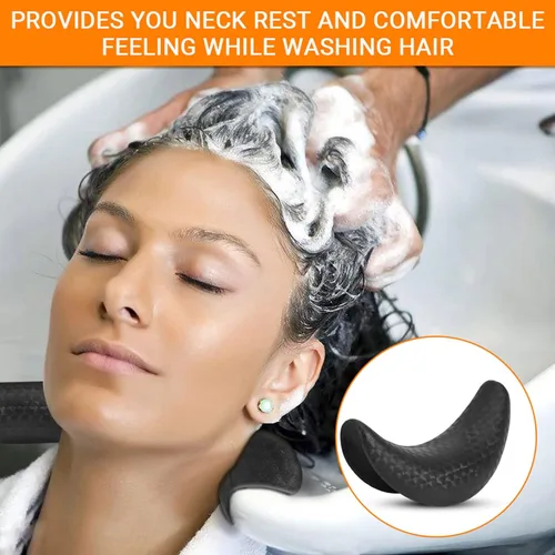 Miniatura 4 de Champú Bowl Neck Rest, cojín suave de PVC para salón y uso doméstico, negro