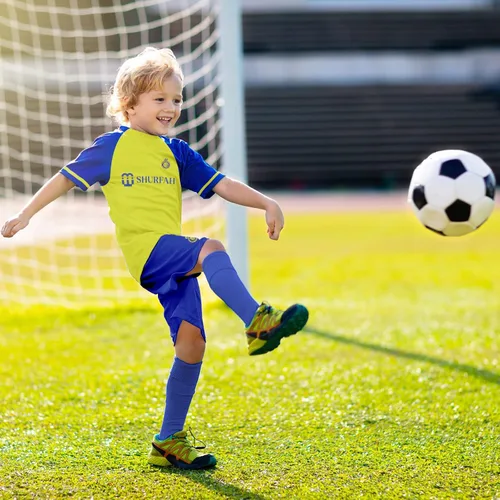Miniatura 5 de MYLIPO #7 Camiseta de fútbol para niños, conjunto de fútbol juvenil, calcetines deportivos a juego para proteger los pies, adecuado para niños