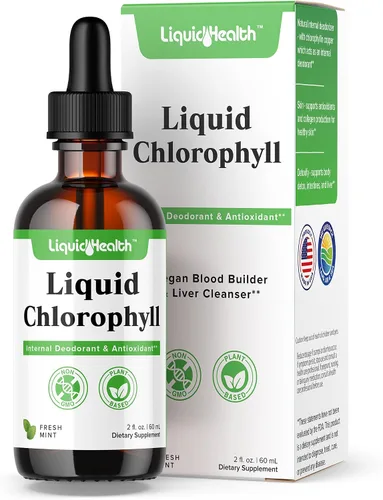 LIQUIDHEALTH Gotas de clorofila líquida, desodorante interno, desintoxicación hepática, apoyo inmunológico, promueve el colágeno para el cabello y