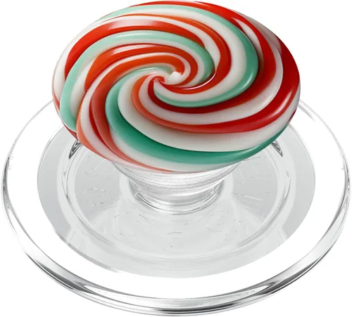 Miniatura 8 de Piruleta de Navidad verde rojo blanco PopSockets Standard PopGrip