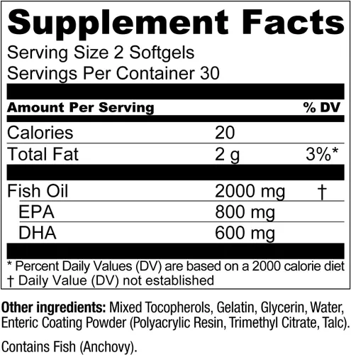 Miniatura 4 de Live Conscious Aceite de pescado OmegaWell: apoyo para el corazón, el cerebro y las articulaciones 800 mg EPA 600 mg DHA - Recubrimiento entérico