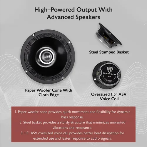 Miniatura 4 de Rockville X6.5C 6.5 "altavoces de audio para automóvil de competencia, 1000 W, CEA, tweeters de titanio, crossovers de audiófilo, bala de aluminio