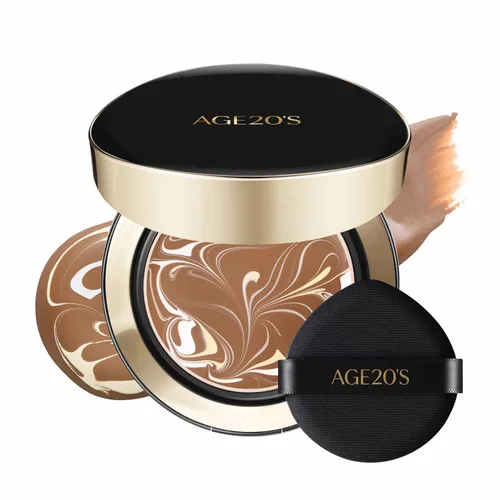 Miniatura 23 de [Tamaño mini] AGE20'S Signature Essence Pact 13C Base de cojín coreana vegana Paquete de 1 Base crema, acabado húmedo y brillante, cobertura