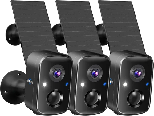 Miniatura 12 de Hiseeu Cámaras de seguridad solar inalámbricas para exteriores, paquete de 2, cámaras wifi de 3K 4MP alimentadas por batería para vigilancia