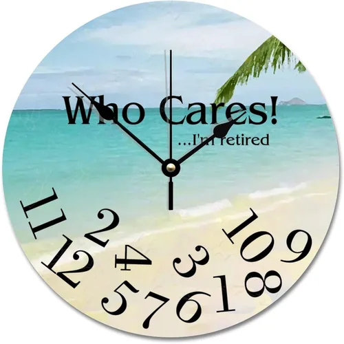 Miniatura 40 de Reloj de pared de madera rústica personalizado de 10 pulgadas, silencioso sin tictac, funciona con pilas, para sala de estar, dormitorio, cocina, En