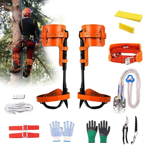 Miniatura 8 de Tree Climbing Spikes, Tree Climbing Gear with Non-Slip Pedal, Adjustable Tree Climbing Tool Set Naranja