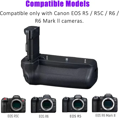 Miniatura 2 de BG-R10 - Agarre vertical de batería para cámara Canon EOS R5 R5C EOS R6 R6 Mark II, repuesto para Canon BG-R10 agarre de batería, alimentado por