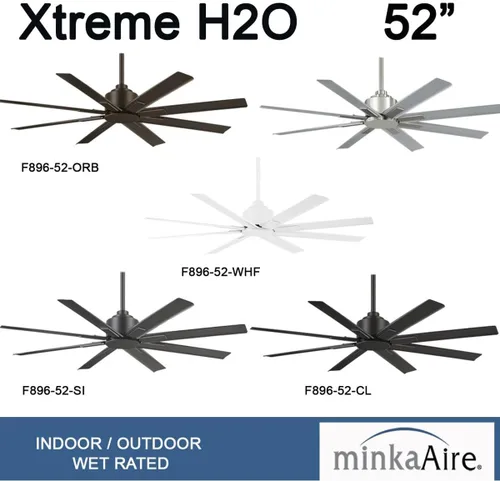 Miniatura 7 de MINKA-AIRE F896-52-WHF Xtreme H2O Ventilador de techo para exteriores de 52 pulgadas, blanco plano