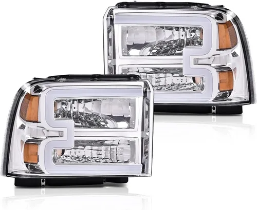 Miniatura 10 de G-PLUS - Conjunto de faros delanteros, Compatible con Ford F250 F350 Super Duty 2005-2007, Faros delanteros de parachoques, lente esmerilada