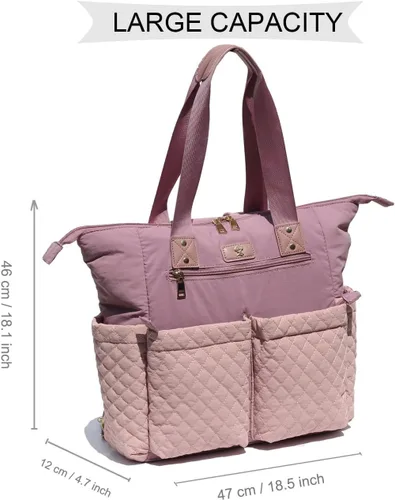 Miniatura 2 de ESVAN Bolsa de pañales Totepack Mochila 2 en 1 para mujer, multifuncional, de gran capacidad, con bolsillos aislados, viaje Multifunctional Rosa