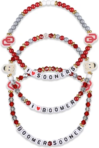 Miniatura 45 de FOCO NCAA unisex-adulto Paquete de 3 Pulseras de la Amistad con Cuentas con Logotipo de Equipo Universitario de la NCAA Oficialmente Licenciadas