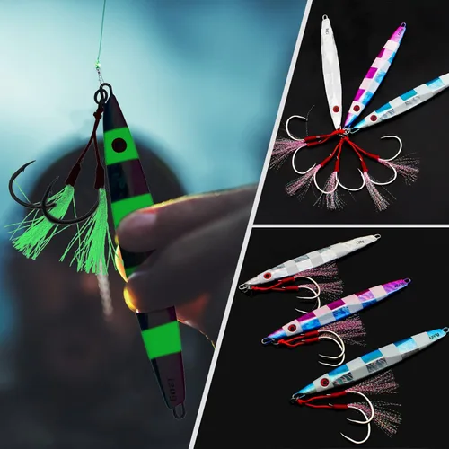 Miniatura 4 de Plantillas de pesca verticales de agua salada, cuchara de jigging vertical, señuelos de atún de pesca, señuelos artificiales de pesca para atún