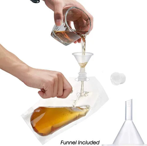 Miniatura 4 de Frascos de Plástico-Corredores de Ron Bolsas de Licor de Plástico para Colar Alcohol, A Prueba de Fugas, Sin BPA, Kit de Frasco de Viaje de Jugo