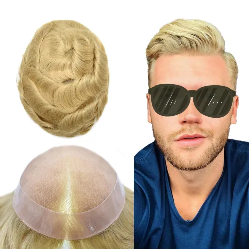 Miniatura 123 de Mens Toupee Hair Piece For Men Fine Mono Men Hair System Toupee For Men Hair Piece Real Human Hair System For Men Protesis Capilar Para Hombre 6x9