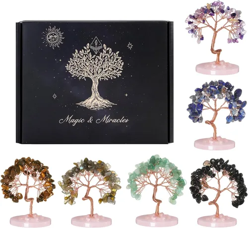 Miniatura 10 de Árbol de cristal para mujer, hecho a mano, árbol de la vida, piedras de cristal curativas para el hogar, oficina, escritorio, decoración de mesa