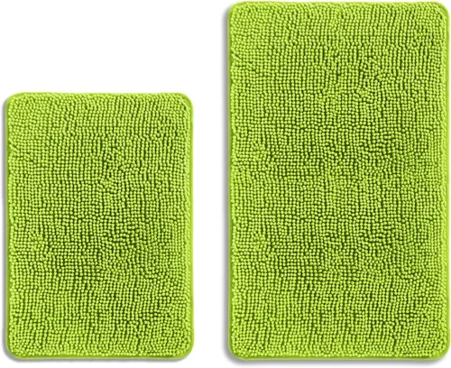Miniatura 619 de Alfombra de baño pequeña de 12 x 18 pulgadas, lavable y absorbente, antideslizante, alfombra de baño de felpilla gruesa y suave para baño, ducha
