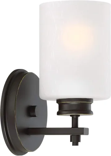 Miniatura 10 de Kira Home Phoebe - Lámpara de pared/tocador moderna de 8 pulgadas + pantalla de vidrio esmerilado con semillas, acabado de níquel cepillado