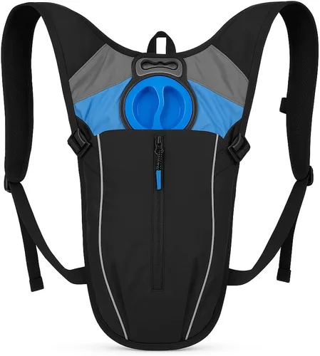 Miniatura 9 de Mochila de senderismo con bolsa de agua XL (4L, 135 onzas), bolsa de hidratación de boca ancha con válvula de mordida a prueba de fugas, apertura
