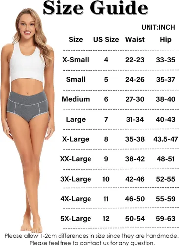 Miniatura 5 de POKARLA - Ropa interior de algodón y con cintura alta para mujer, es suave, es transpirable, son calzones elásticos, con talla regular