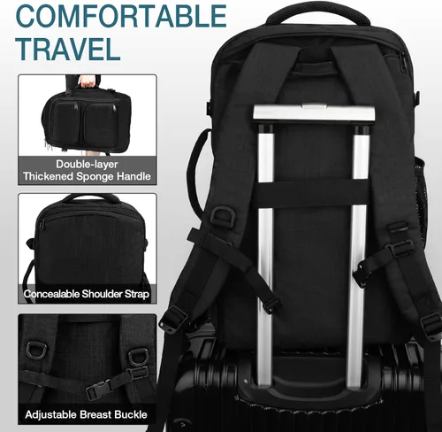 Miniatura 7 de Dinictis Mochila de viaje para laptop de 40 L para hombres y mujeres, compatible con cuaderno de 17 pulgadas, mochila de maleta aprobada para vuelo