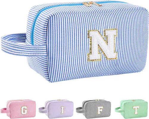 Miniatura 84 de Regalos personalizados para mujeres, bolsa de maquillaje con inicial, bolsa de maquillaje de viaje, bolsa de cosméticos, bolsa de artículos